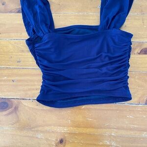 Elegant Navy Blue Women's Top